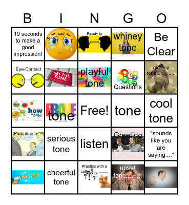 TONE!!  Hear what the Boss is saying! Bingo Card