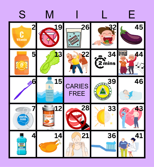 DENTAL BINGO Card