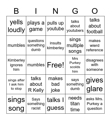 Keyshaun bingo Card