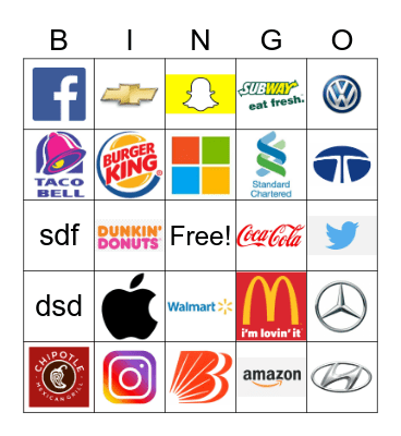 Brand Logos BINGO @ ABWA Bingo Card