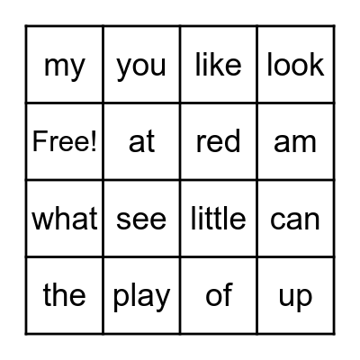 Colton's Sight Words Bingo Card