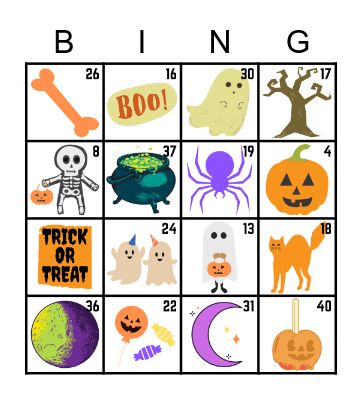 Halloween Bingo Card