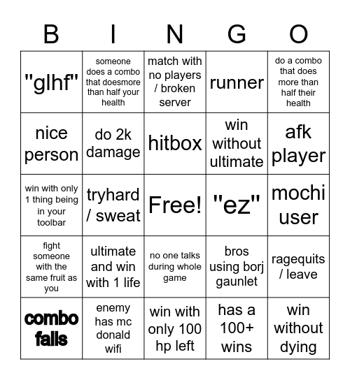 Grand piece offline Bingo Card