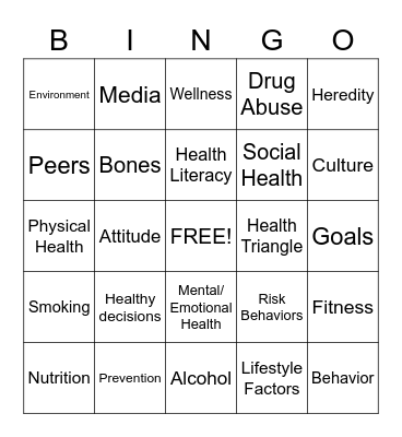 Living a Healthy LIfe!! Bingo Card