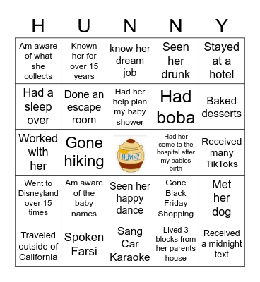 With the Mama to bee I have... Bingo Card