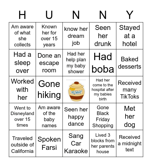 With the Mama to bee I have... Bingo Card