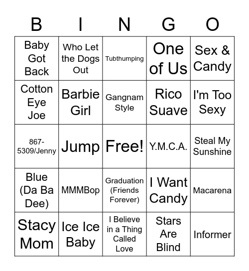 The Cheese List Bingo Card