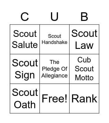 Bobcat Badge Bingo Card