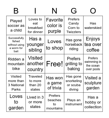 Teacher Bingo Card