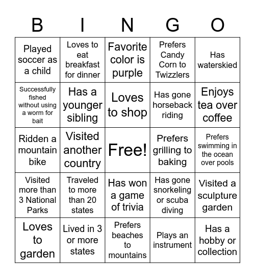 Teacher Bingo Card