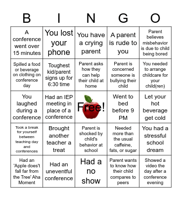 Fall Conference Bingo Card