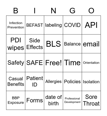 SCMG Orientation Bingo Card