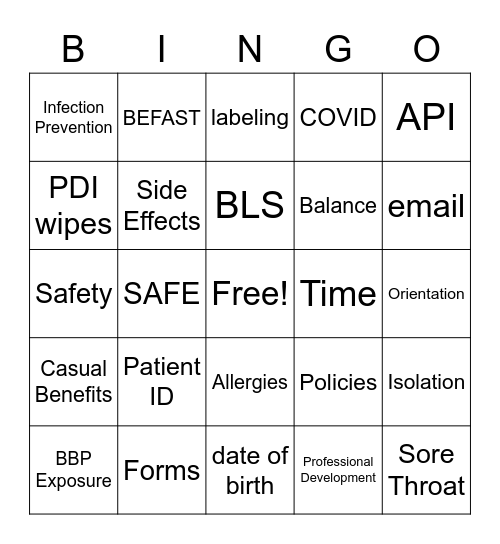 SCMG Orientation Bingo Card