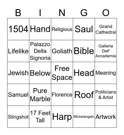 David's Bingo  Bingo Card