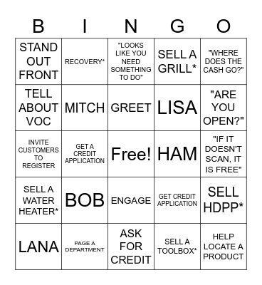 CAM 2022 CASHIER BINGO Card