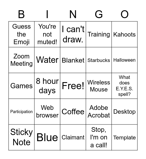 Maximus Bingo Card