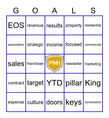 PMI BINGO LINGO Bingo Card