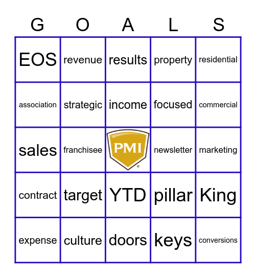 PMI BINGO LINGO Bingo Card