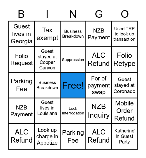 Billing Bingo Card