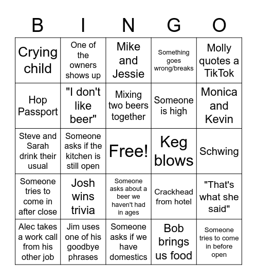 SuperNatural Bingo Card