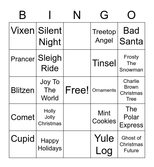 Christmas Bingo Card