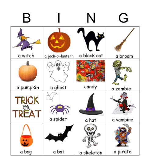 Halloween Bingo Card