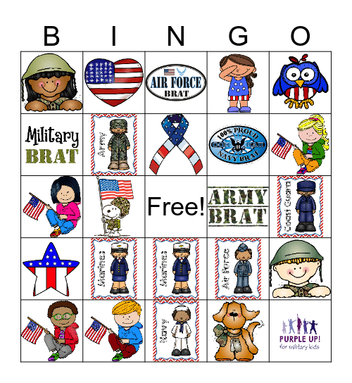 MILITARY CHILD Bingo Card
