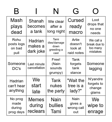 Furret Raid Bingo v2 Bingo Card