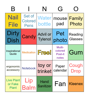 What's on Your Desk? Bingo Card