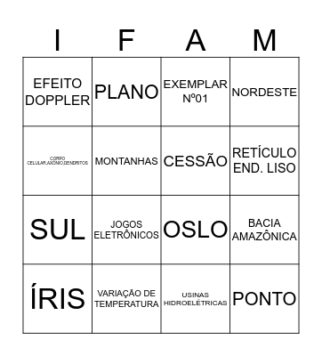BINGO DO CONHECIMENTO Bingo Card