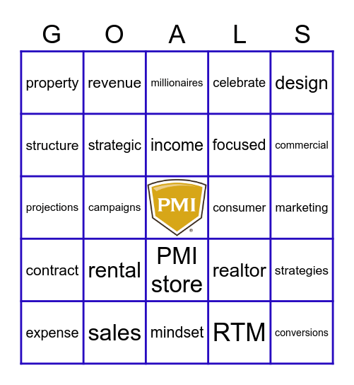 PMI BINGO LINGO Bingo Card