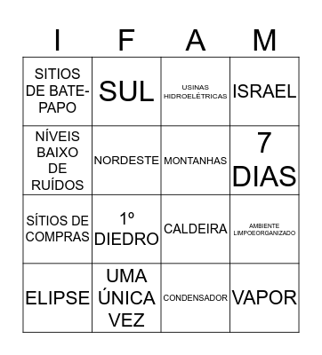 BINGO DO CONHECIMENTO Bingo Card