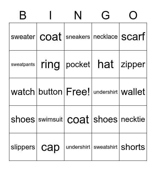 Review Bingo Card