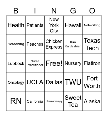 Career Day Bingo Card