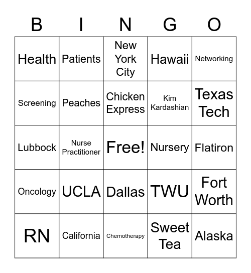 Career Day Bingo Card