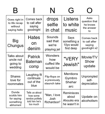 Sherry & Mary Bingo Card