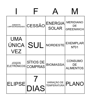 BINGO DO CONHECIMENTO Bingo Card