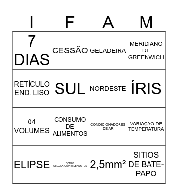 BINGO DO CONHECIMENTO Bingo Card