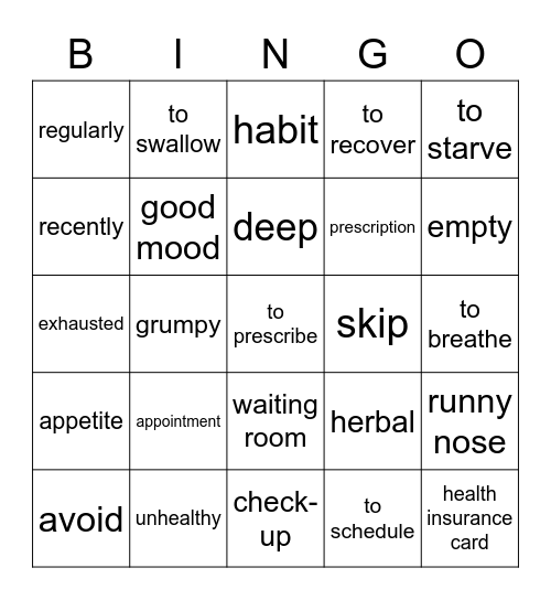 Bingo - Bloggers 4, Unit 4 C,D Bingo Card
