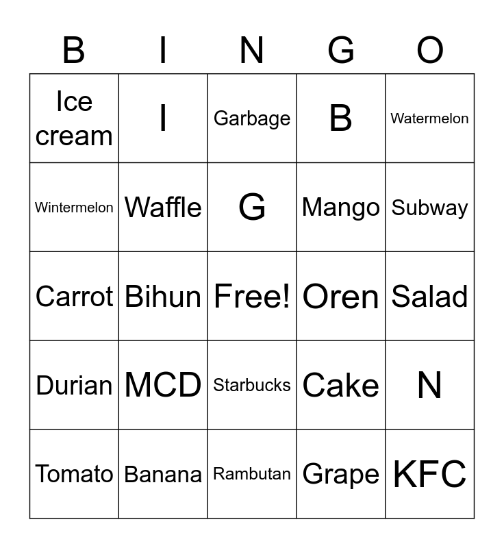 Hi Bingo Card