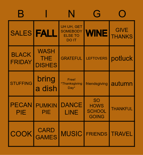 Express Gratitude Bingo Card
