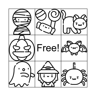 2022 Halloween for 1st Grade Bingo Card