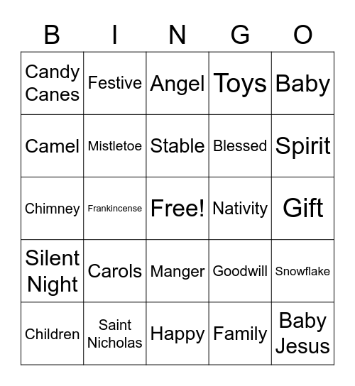 Christmas Bingo Card