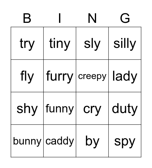 Phonics Fun! Bingo Card