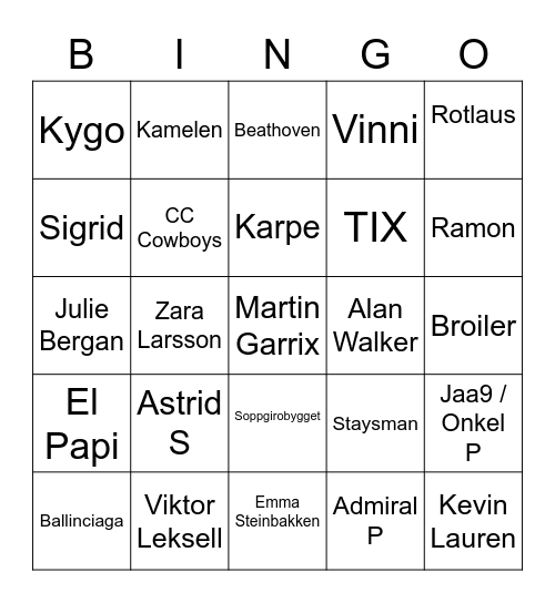 Jugendfest 2023 Bingo Card