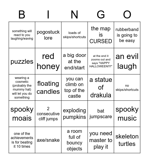 pogostuck map 4 Bingo Card