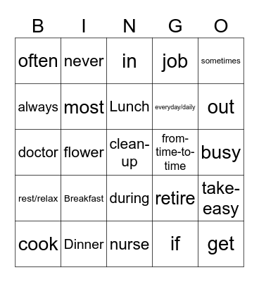 Unit 10 Bingo Card