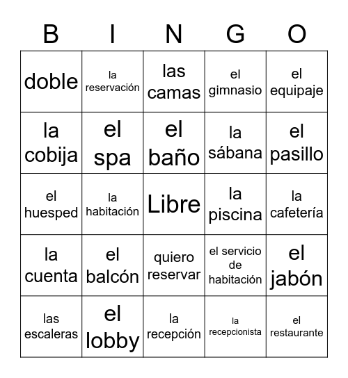 El hotel Bingo Card