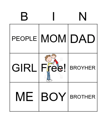 Family Members Bingo! Bingo Card
