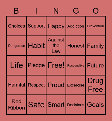 Red Ribbon Bingo Card